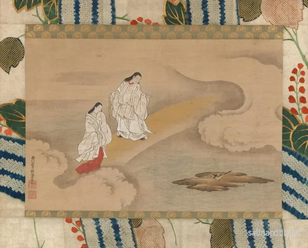 Reproduktion av målningen av guden Izanagi och gudinnan Izanami - Nishikawa Sukenobu - Bild 2
