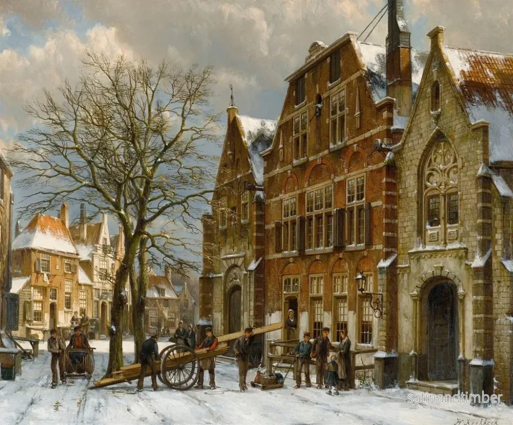 Reproduktion av målningen Scen vinter i Oudewater - Willem Koekkoek - Bild 2
