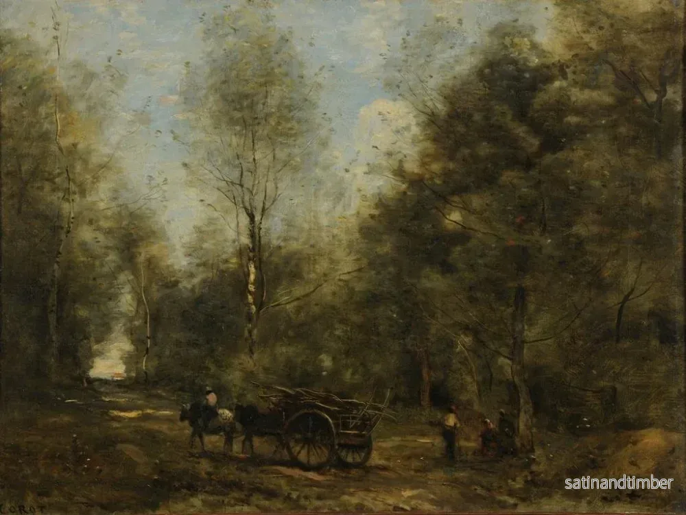 Reproduktion av målningen En allé i Wagnonville-skogen - Jean-Baptiste-Camille Corot - Bild 2