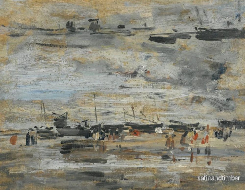 Reproduktion av målningen Mare Basse étude - Eugène Boudin - Bild 2