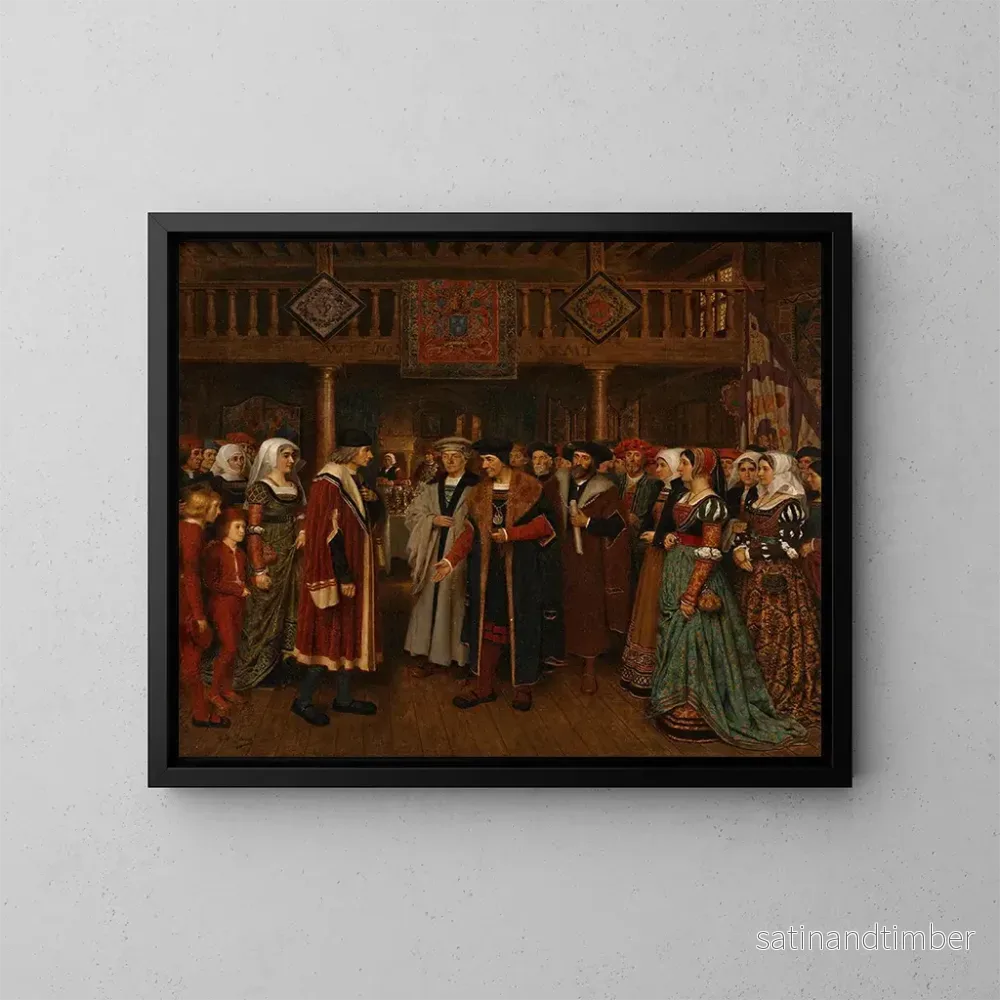Reproduktion av målningen La réception de Quentin Metsys dans la Guilde de Saint-Luc d'Anvers - Édouard De Jans