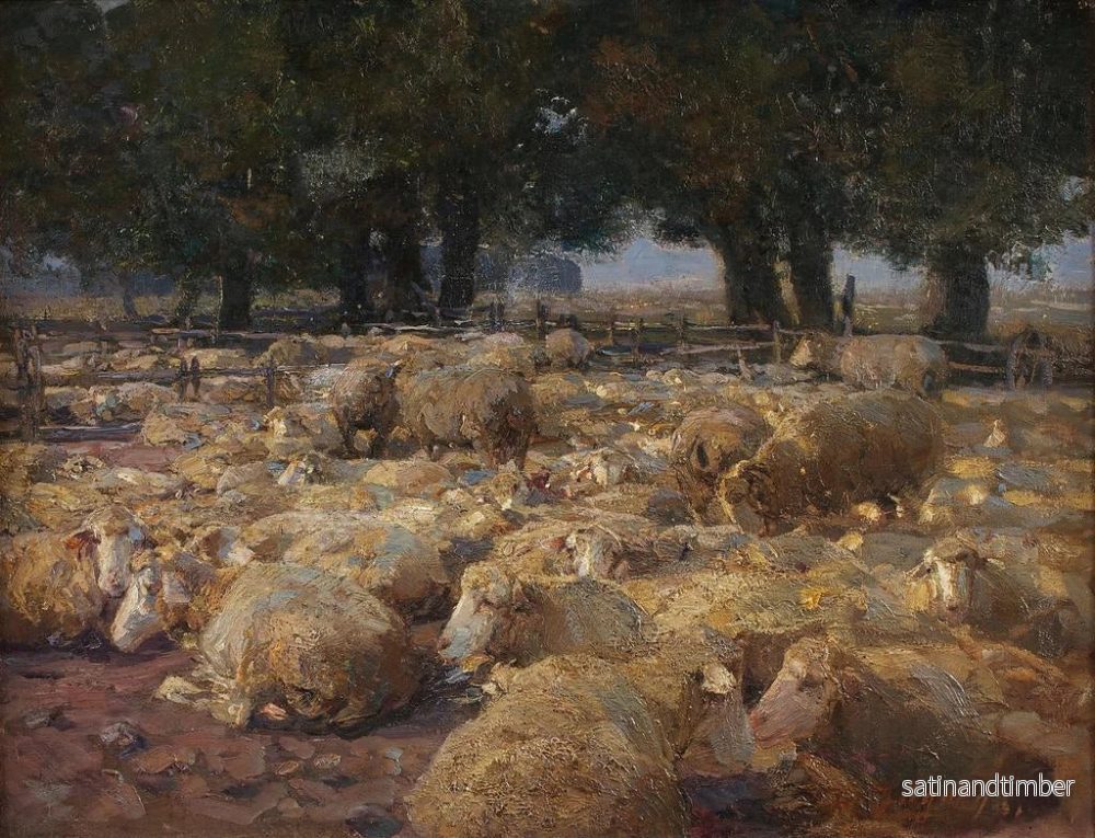Reproduktion av målningen av fårhagen i Heidemoor - Heinrich von Zügel - Bild 2
