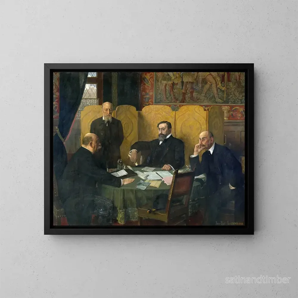 Reproduktion av målningen av Paris säkerhetskommitté och Seine departementet under kriget 1914-1918 - Jean-Paul Laurens