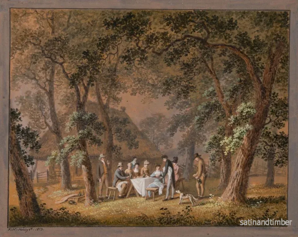 Reproduktion av målningen Le Déjeuner champêtre au Schpfenwald - Franz Niklaus König - Bild 2