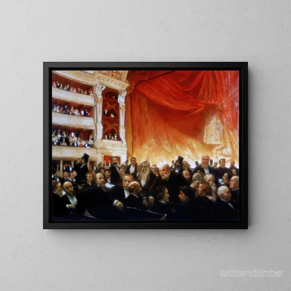 Reproduktion av målningen Intermède vid en premiär på Comédie-Française 1885 – Édouard Dantan Reproduktion av målningen Intermède vid en premiär på Comédie-Française 1885 – Édouard Dantan