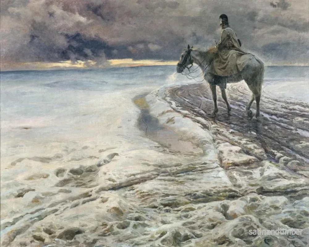 Reproduktion av målningen En ryttare i snön - Rudolf Otto Ritter von Ottenfeld - Bild 2