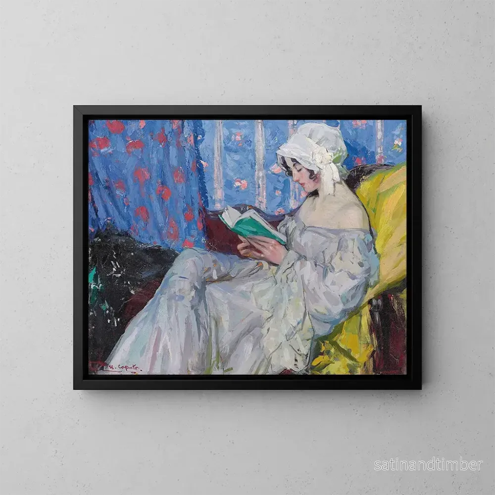 Reproduktion av målningen La Liseuse - Ulisse Caputo