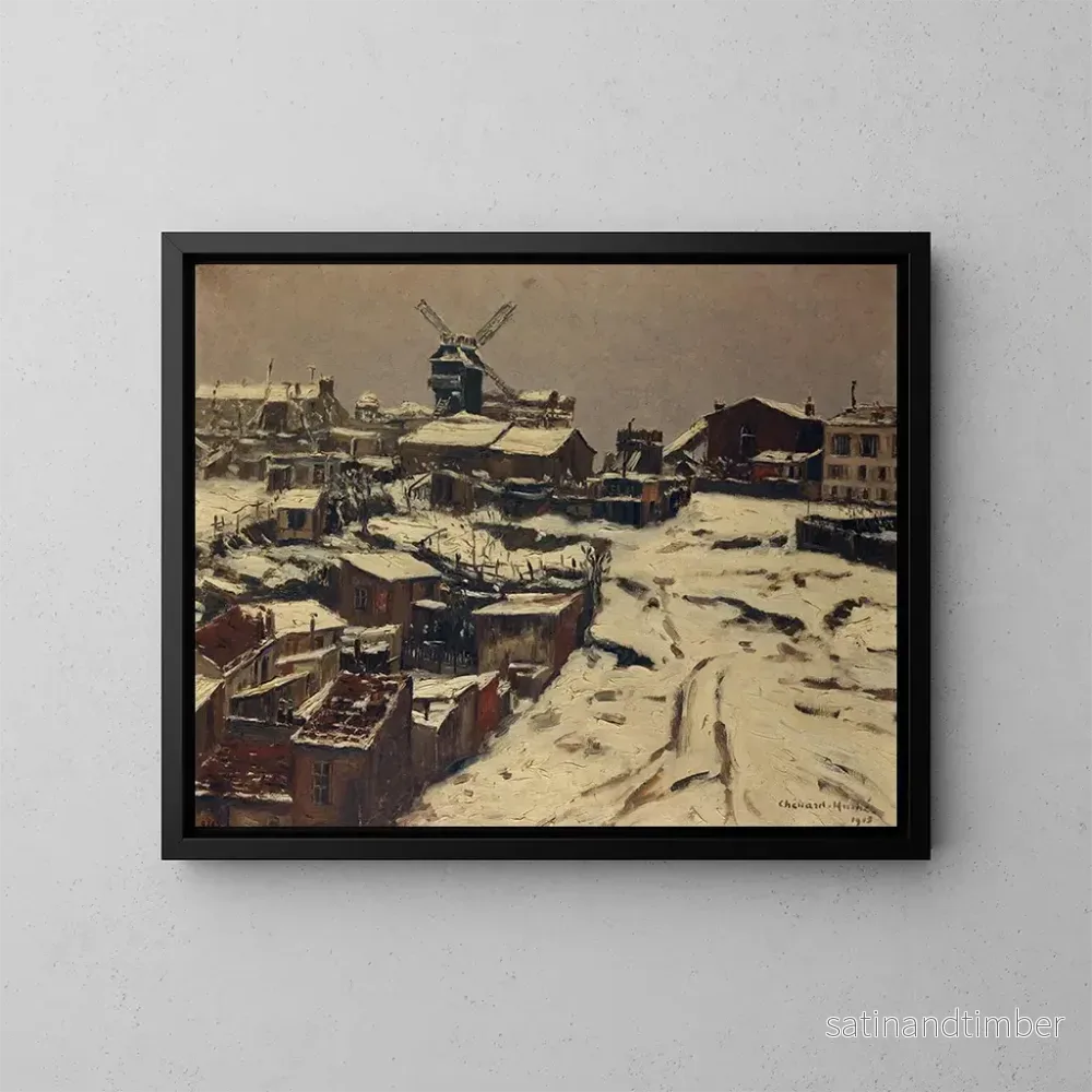 Reproduktion av målningen Montmartre under snön - Georges Chenard-Huché
