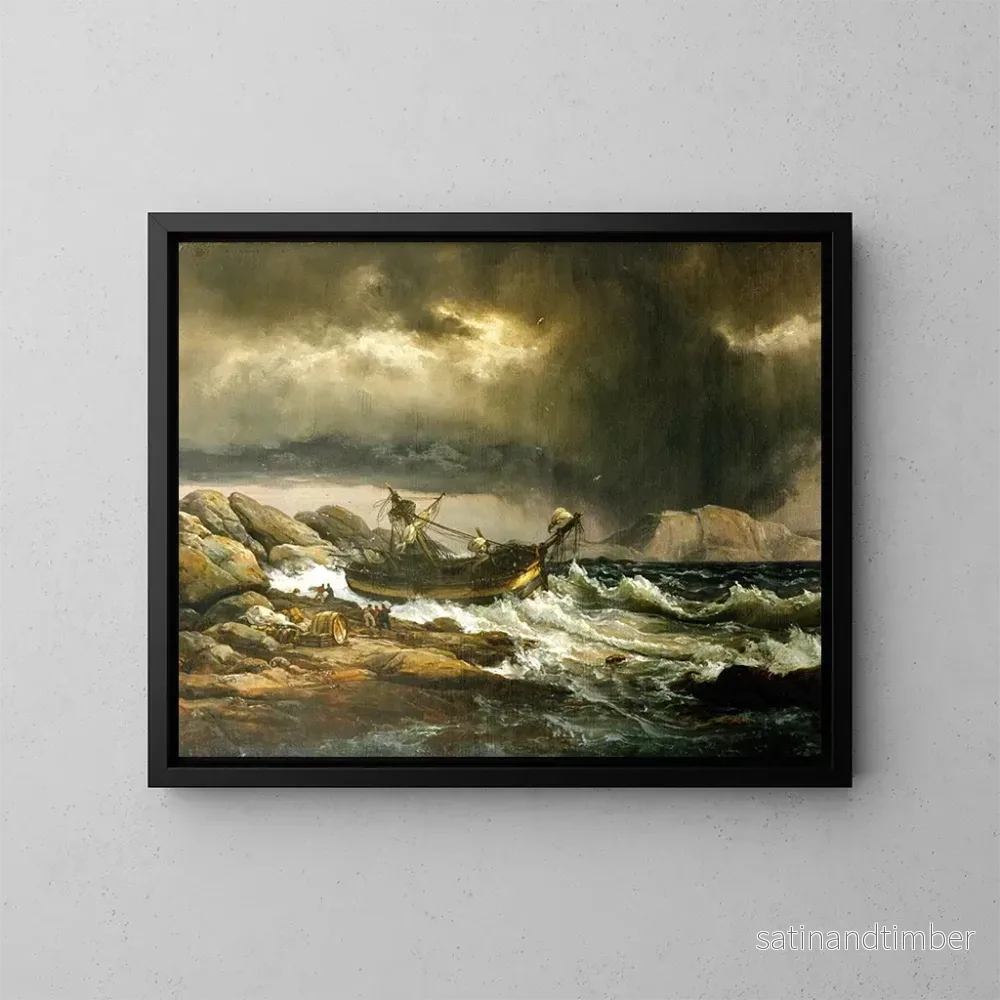 Reproduktion av målningen Skeppsvrak - Johan Christian Dahl