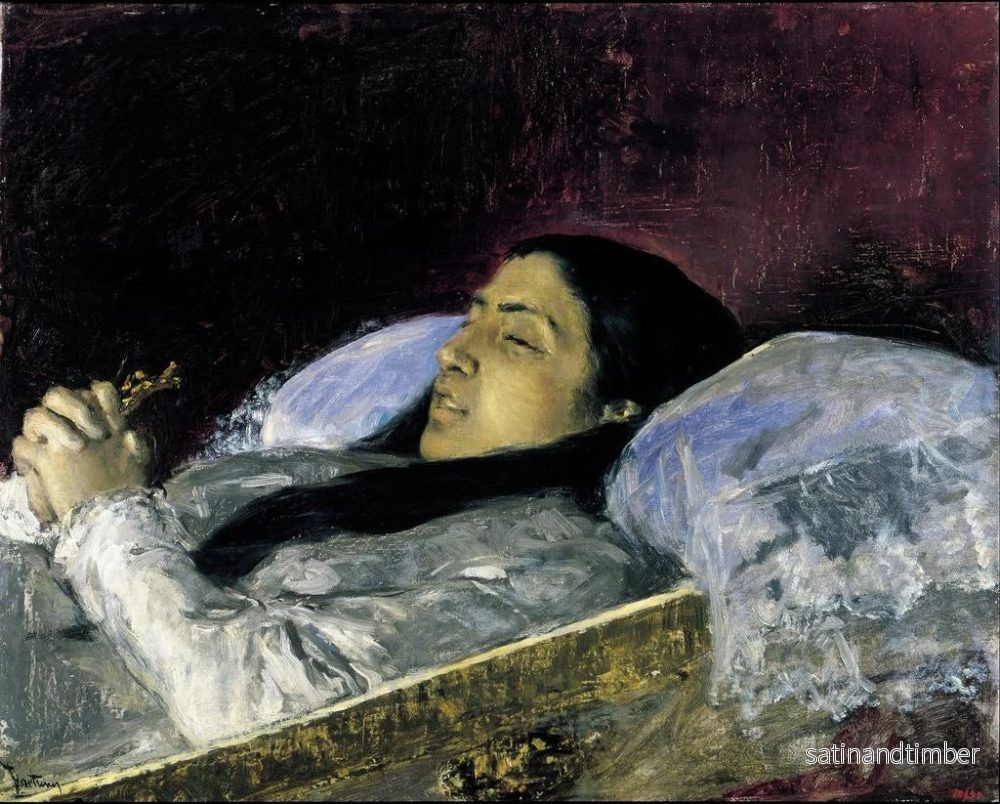 Reproduktion av målningen Mademoiselle Del Castillo sur son lit de mort - Mariano Fortuny Marsal - Bild 2
