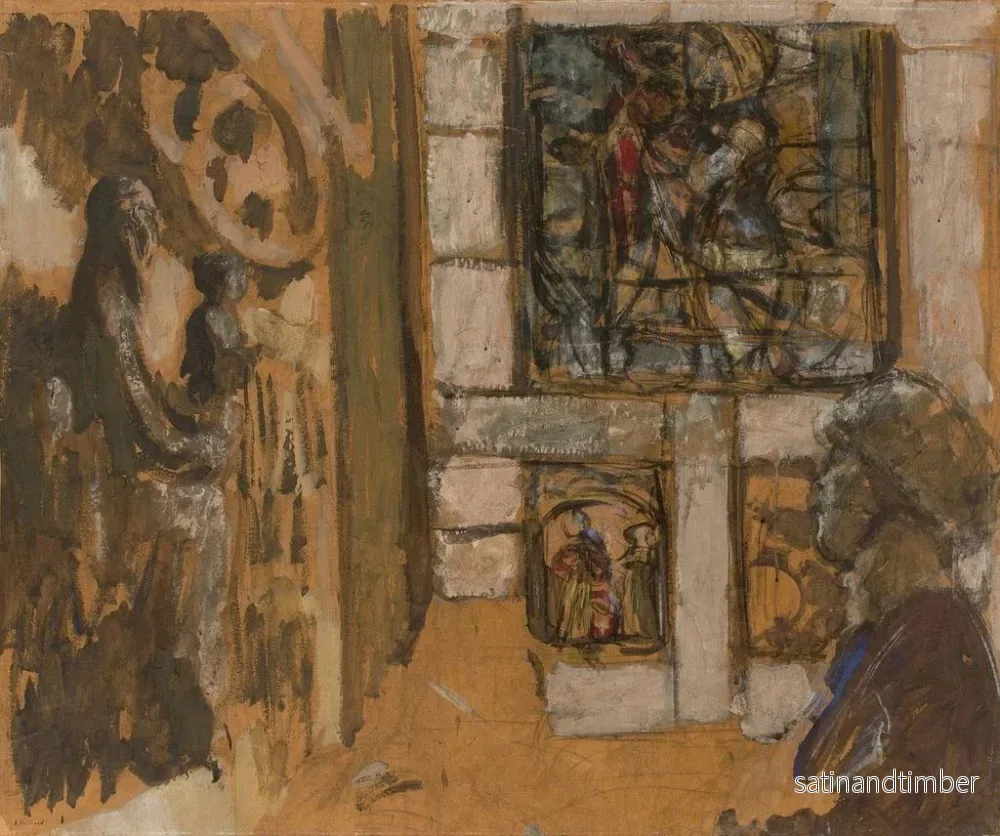 Reproduktion av målningen La Salle du Moyen Âge au Musée des Arts Décoratifs - Édouard Vuillard - Bild 2