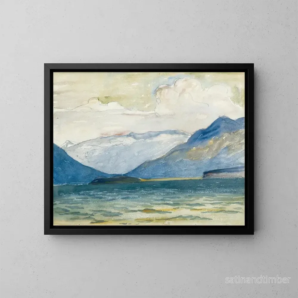 Reproduktion av målningen Vue depuis Plaun Da Lej vers la péninsule de Chast - Giovanni Giacometti