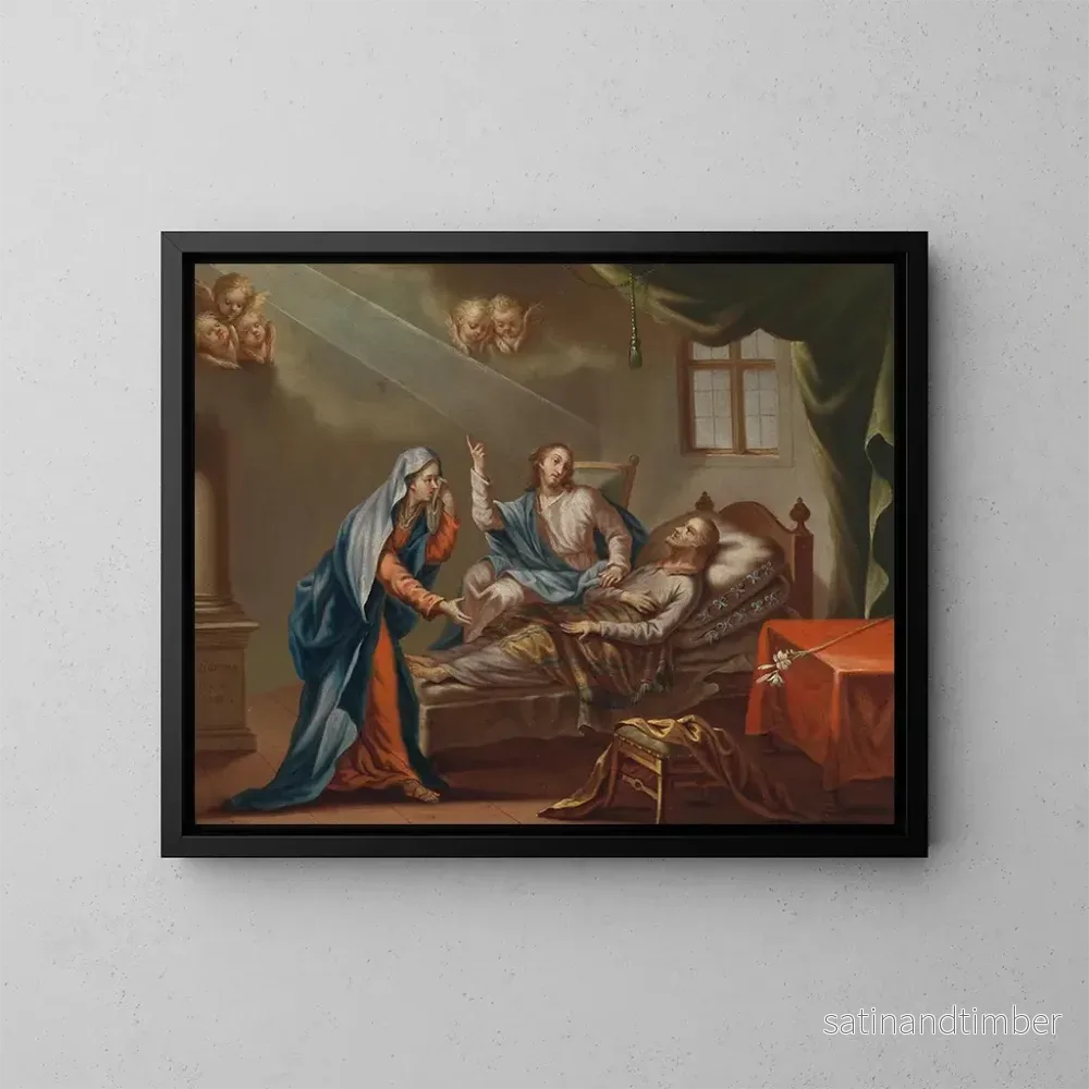Reproduktion av målningen av Josephs död - Johann Baptist Schmon