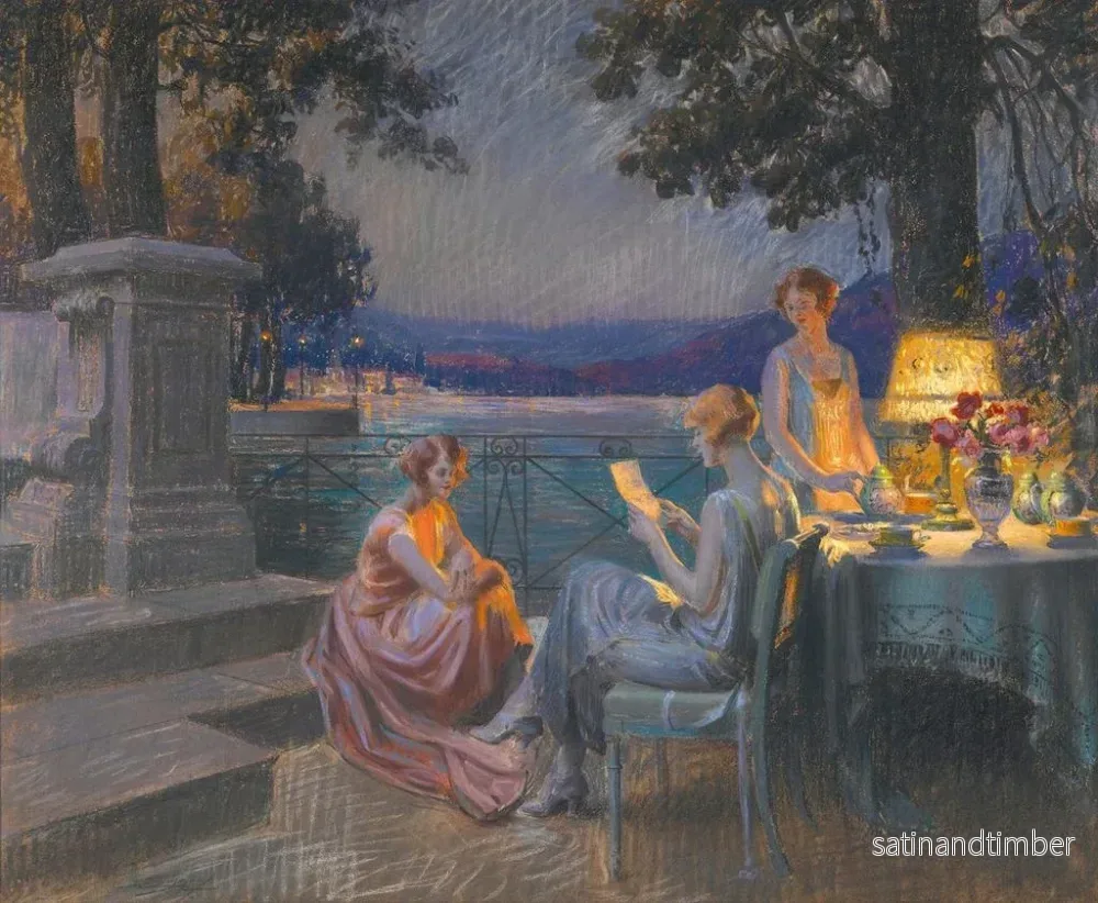 Reproduktion av målningen På terrassen - Delphin Enjolras - Bild 2