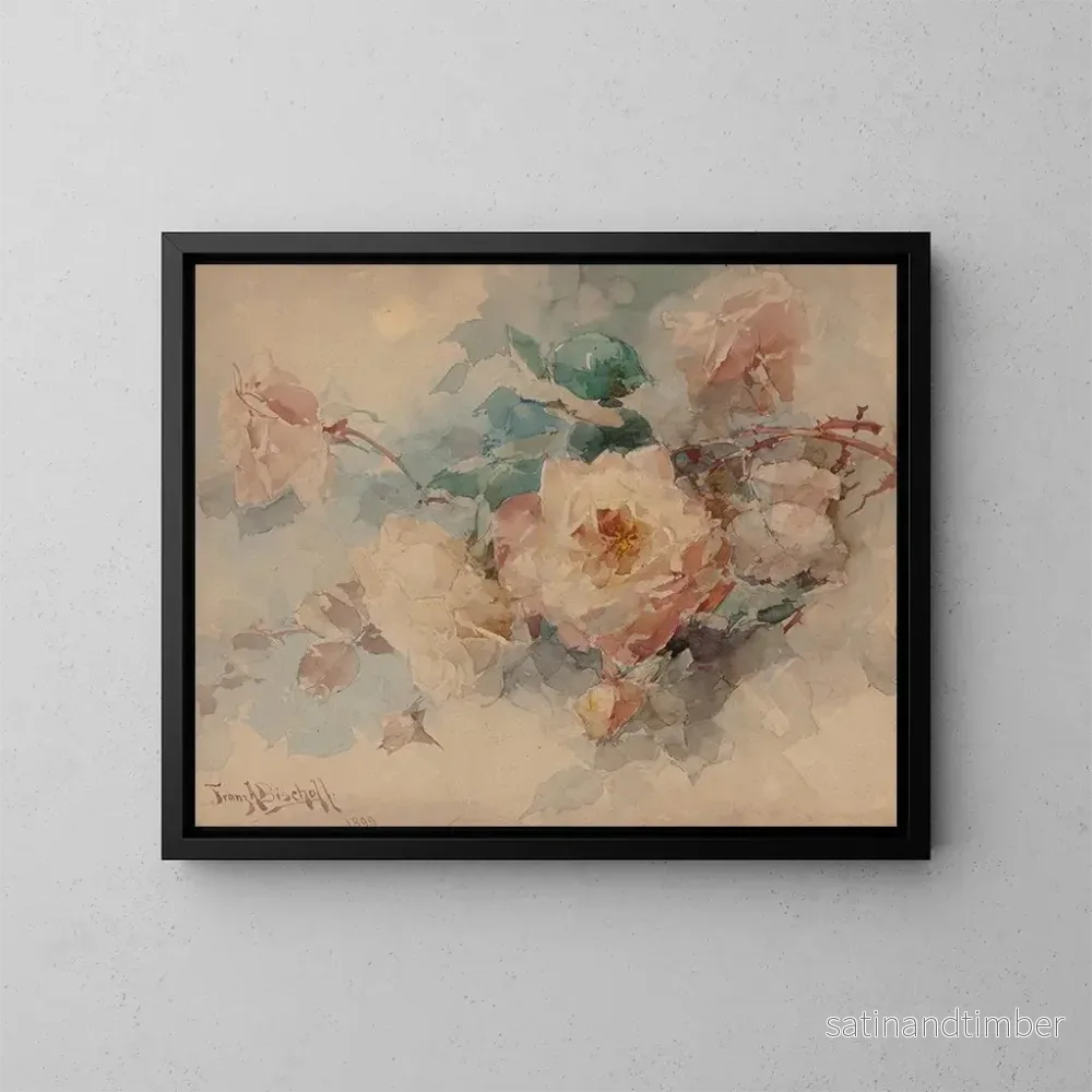 Reproduktion av målningen Bouquet de roses - Franz Bischoff