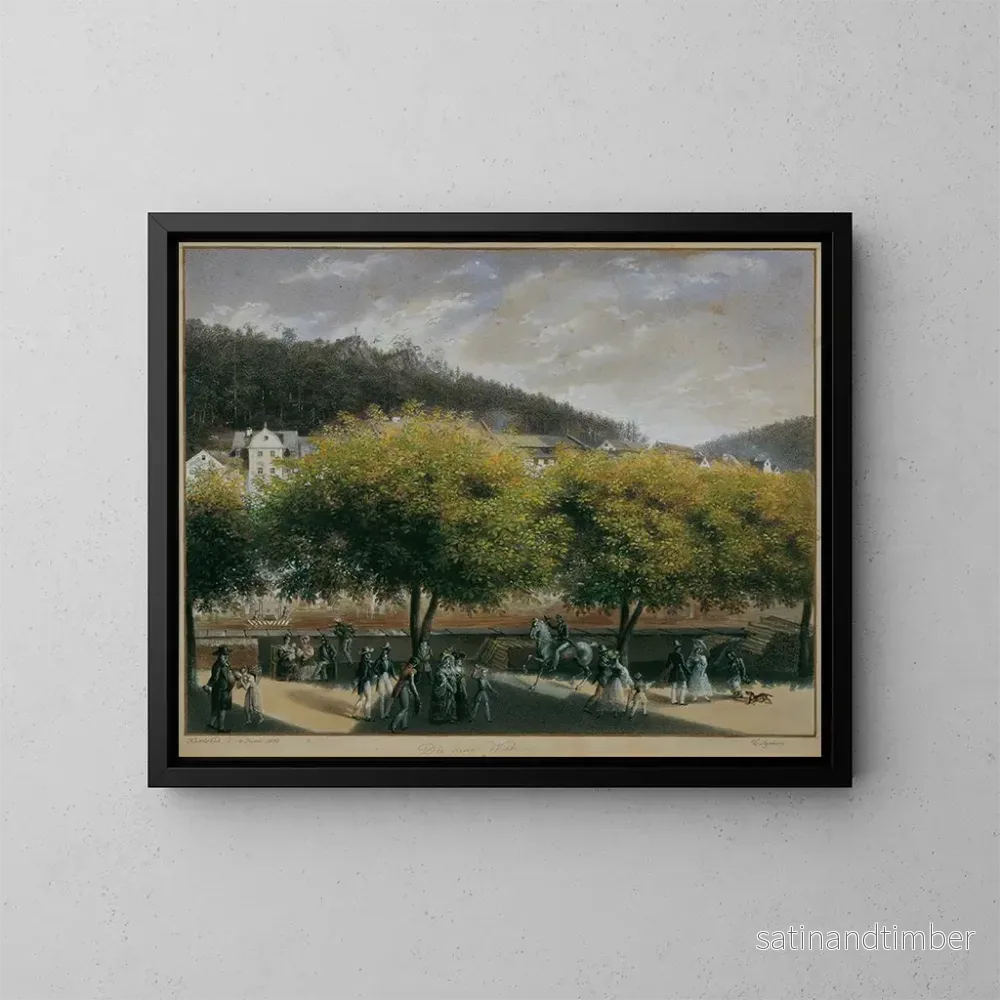 Reproduktion av målningen La nouvelle prairie à Karlsbad - Karl Joseph Aloys Agricola