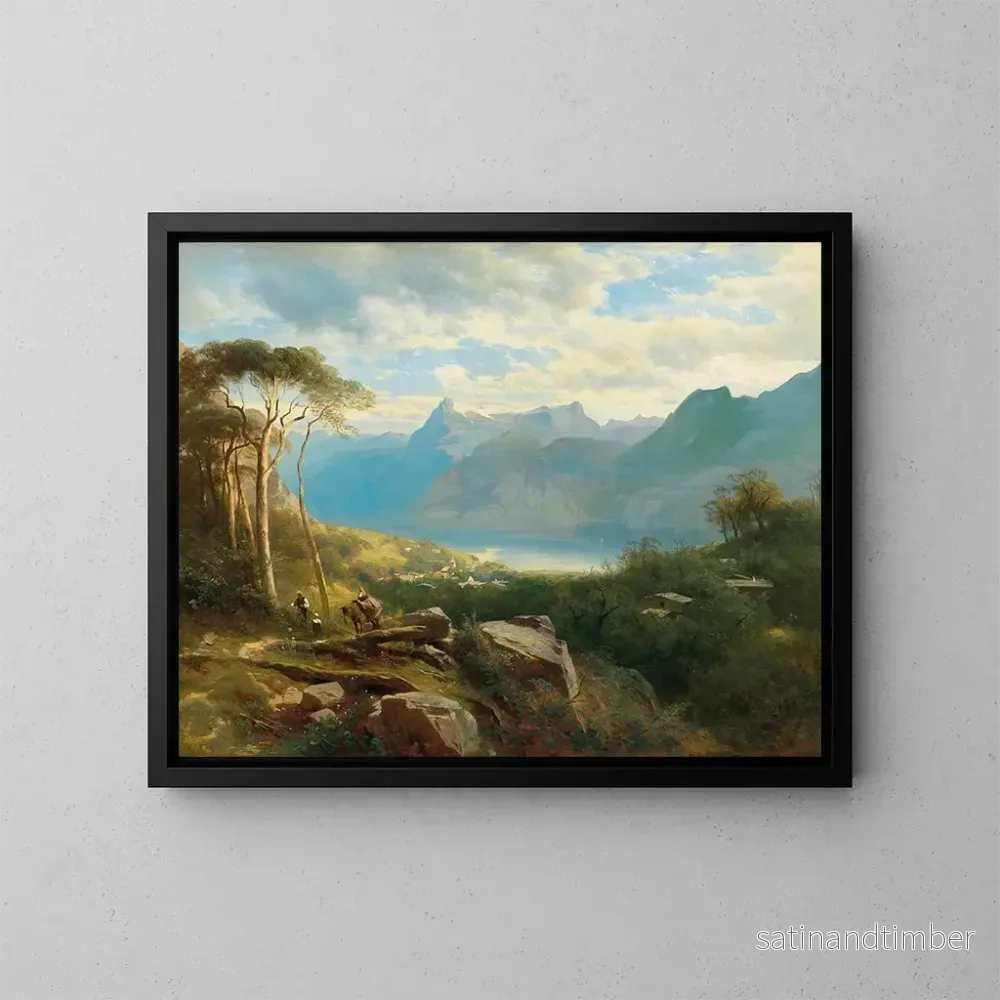 Reproduktion av målningen Vue du lac de Lucerne et des hauts de Berne - Leopold Heinrich Vöscher