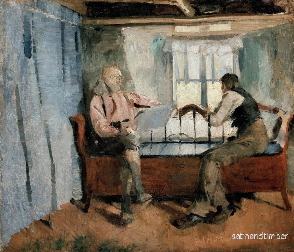 Reproduktion av målningen av inomhusgård i Knabberud i Brum - Harriet Backer - Bild 2