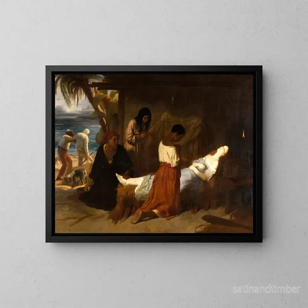 Reproduktion av målningen La Mort de Vierge - Émile Signol