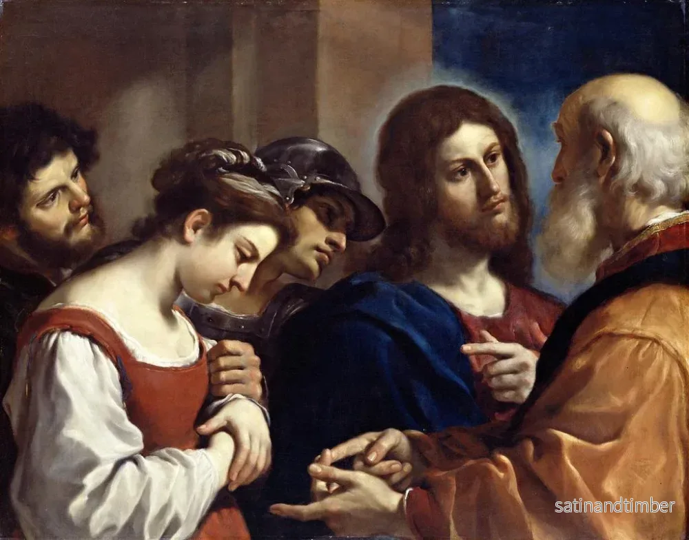 Reproduktion av målningen La femme adultère - Guercino - Bild 2
