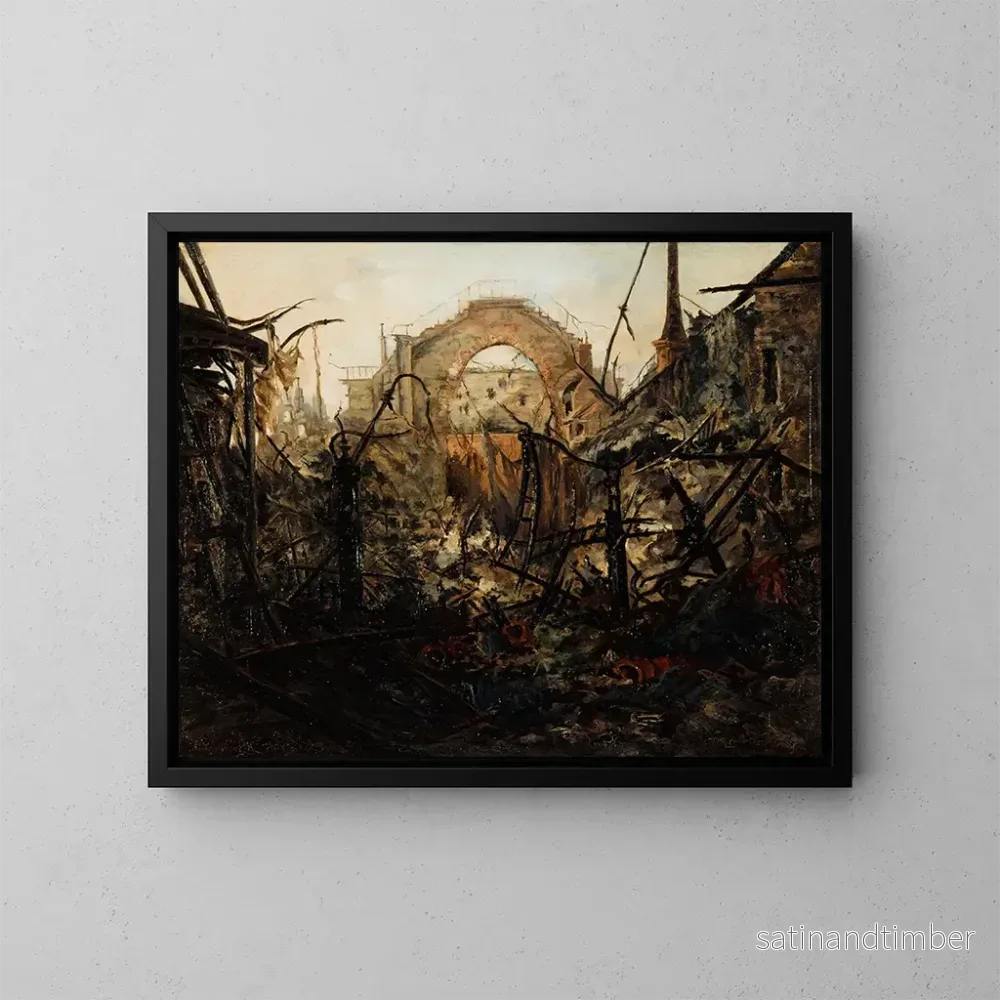 Reproduktion av målningen Interiören i Opéra-Comique efter branden den 15 maj 1887 – Jean-Louis Talagrand Reproduktion av målningen Interiören i Opéra-Comique efter branden den 15 maj 1887 – Jean-Louis Talagrand