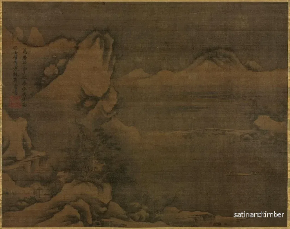 Reproduktion av målningen landskapslandskap med snöklädda figurer - Kim Si - Bild 2