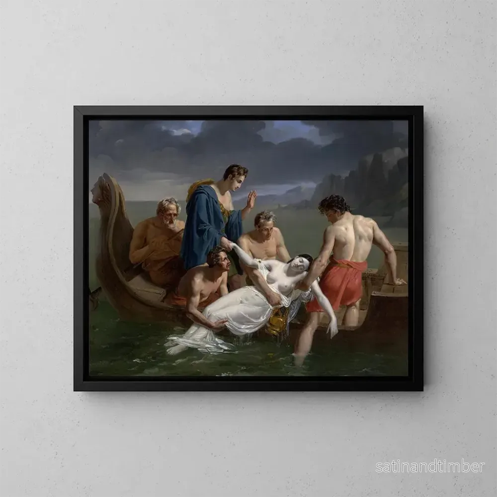 Reproduktion av målningen La Mort de Sappho - Pierre-Augustin Vafflard