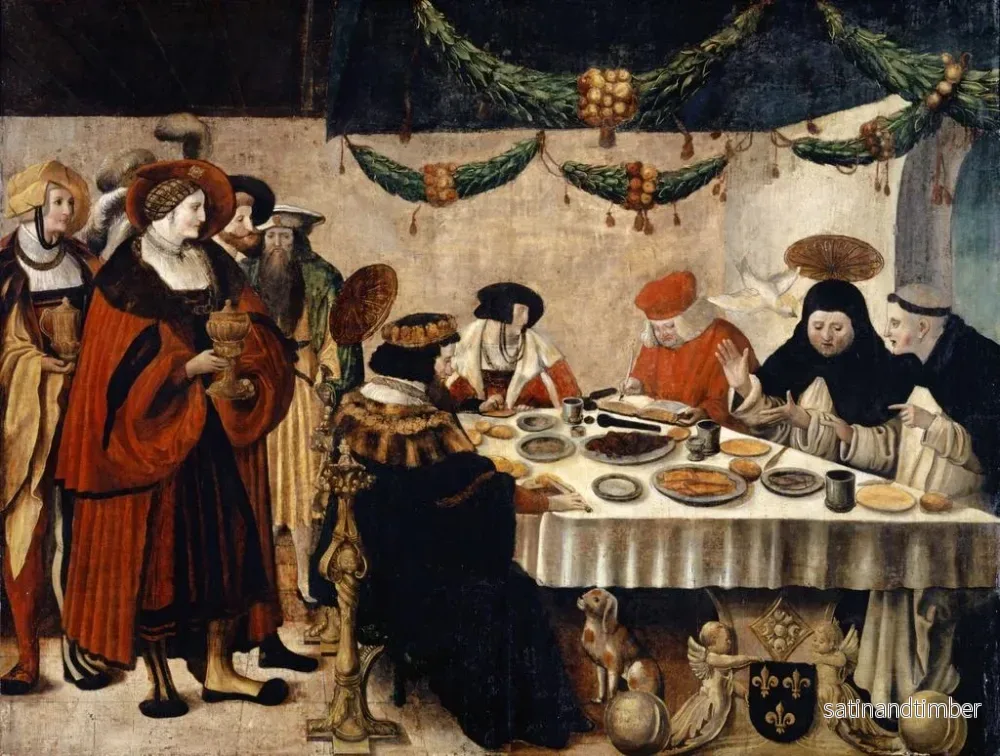 Reproduktion av målningen av Saint Thomas d'Aquin vid kung Louis den Heliges bord - Niklaus Manuel - Bild 2