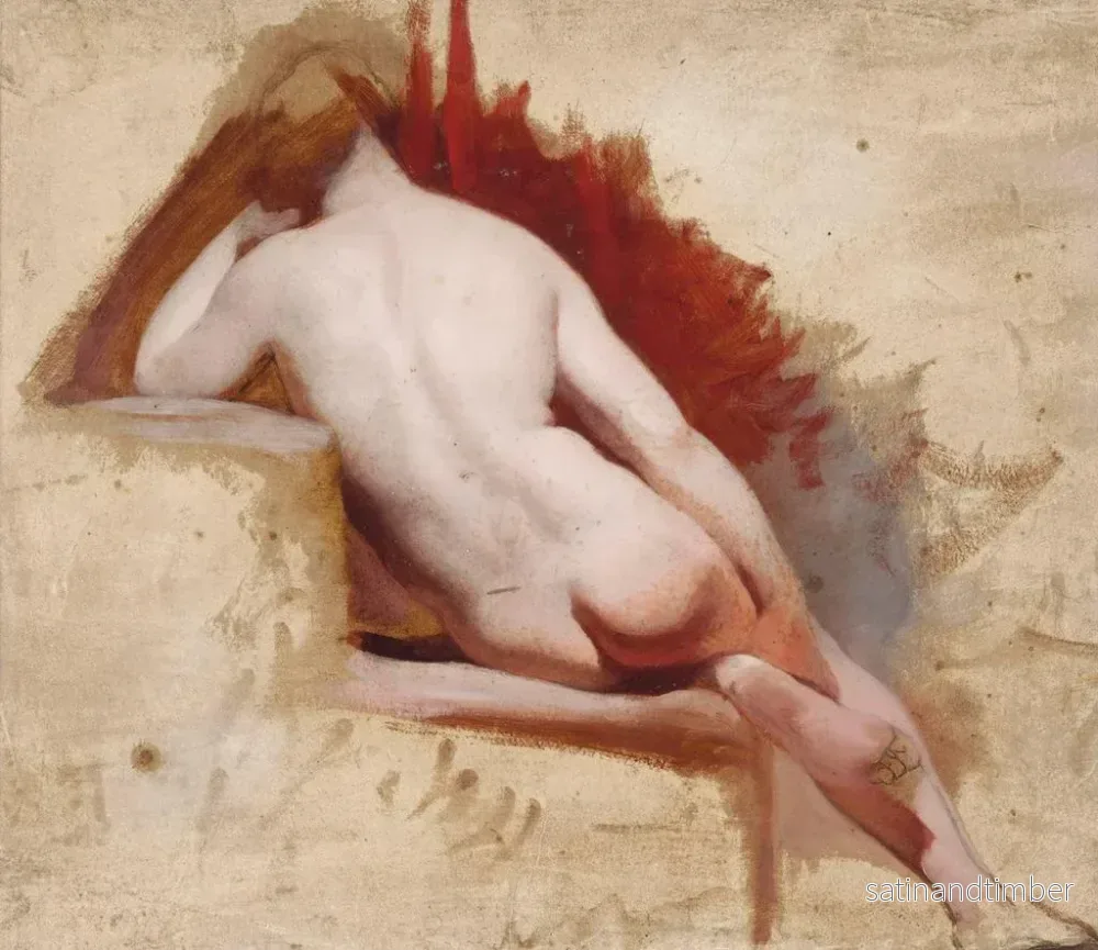 Reproduktion av målningen Studie av kvinnlig naken sittande - William Etty - Bild 2