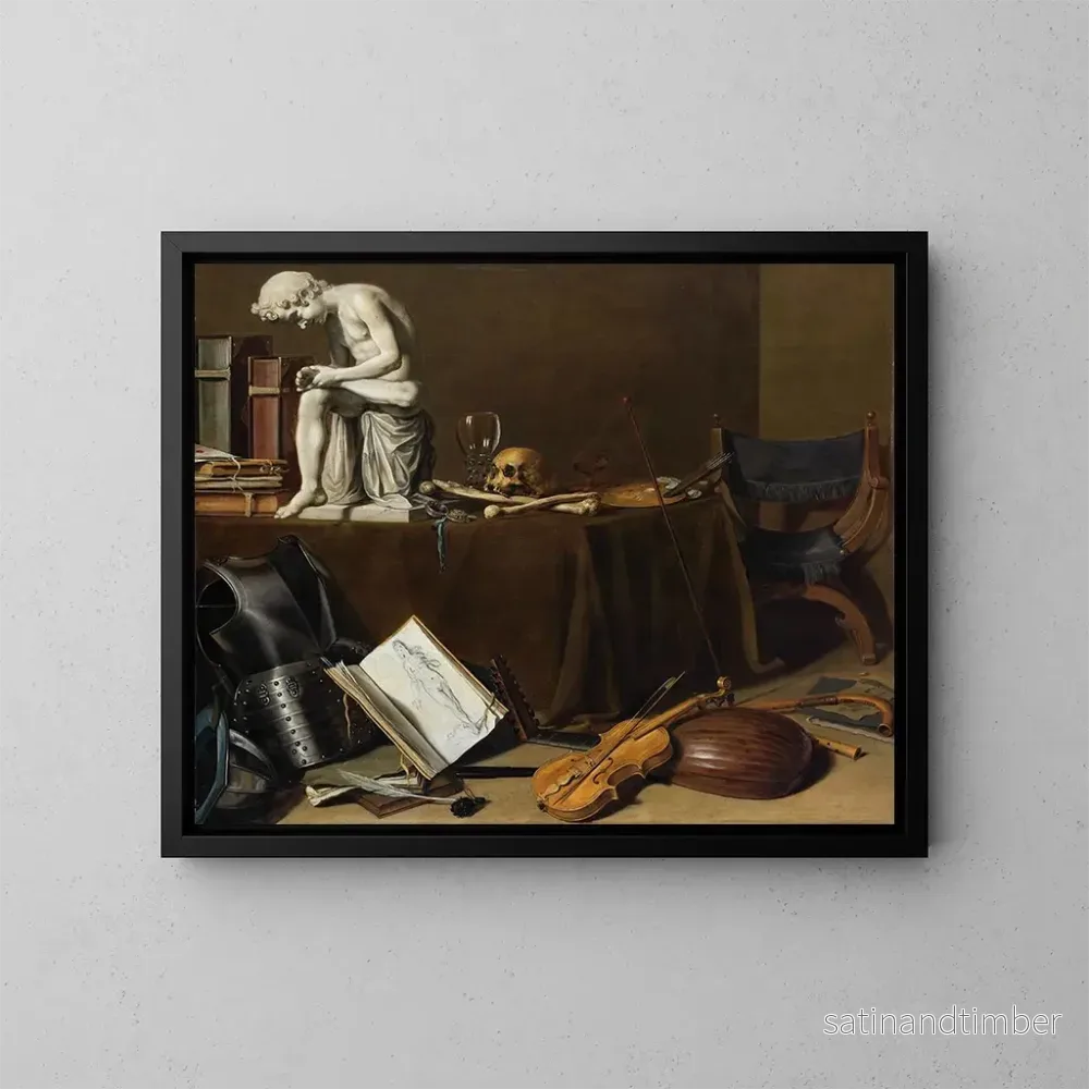 Reproduktion av målningen Naturtavla dödstavla med Spinario - Pieter Claesz