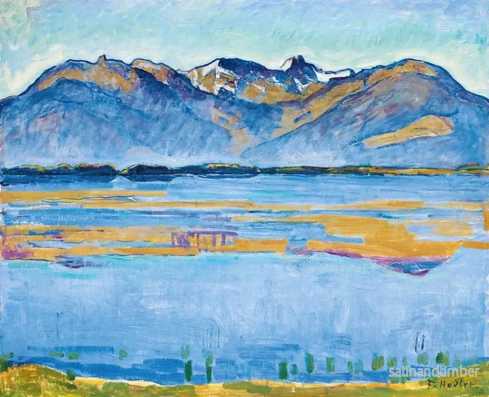 Reproduktion av målningen Landskapsmålning av Montana med Becs de Bosson och Rchy-dalen - Ferdinand Hodler - Bild 2