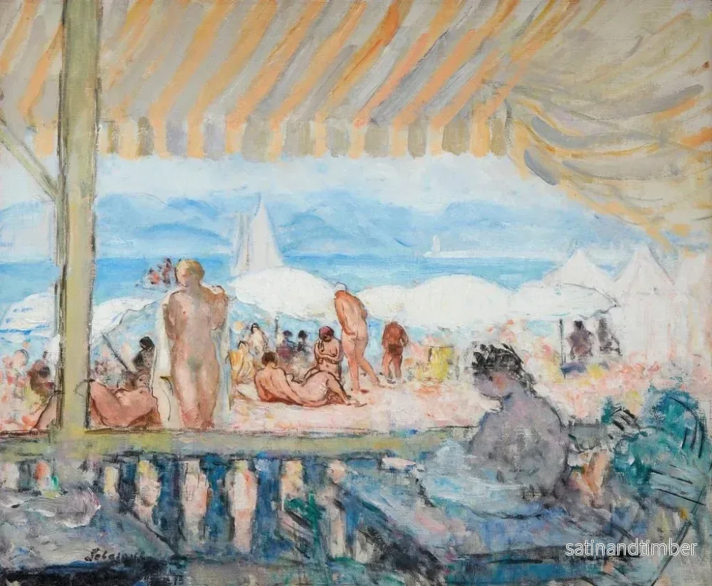 Reproduktion av målningen Veranda vid stranden i Cannes - Henri Lebasque - Bild 2