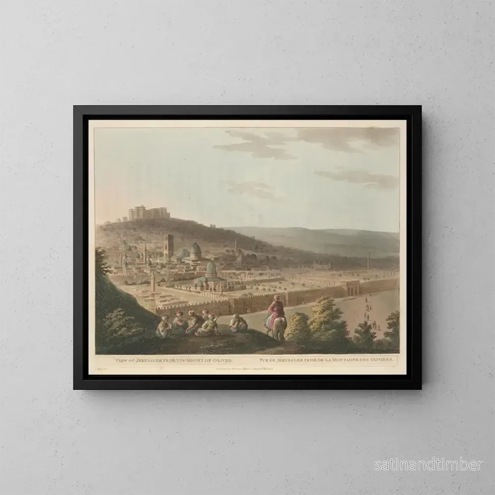 Reproduktion av målningen Vyer av Jerusalem från Olivberget - Luigi Mayer