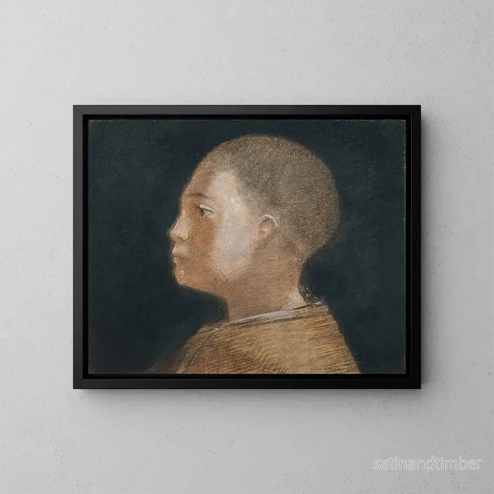 Reproduktion av målningen Tête de jeune garçon - Odilon Redon