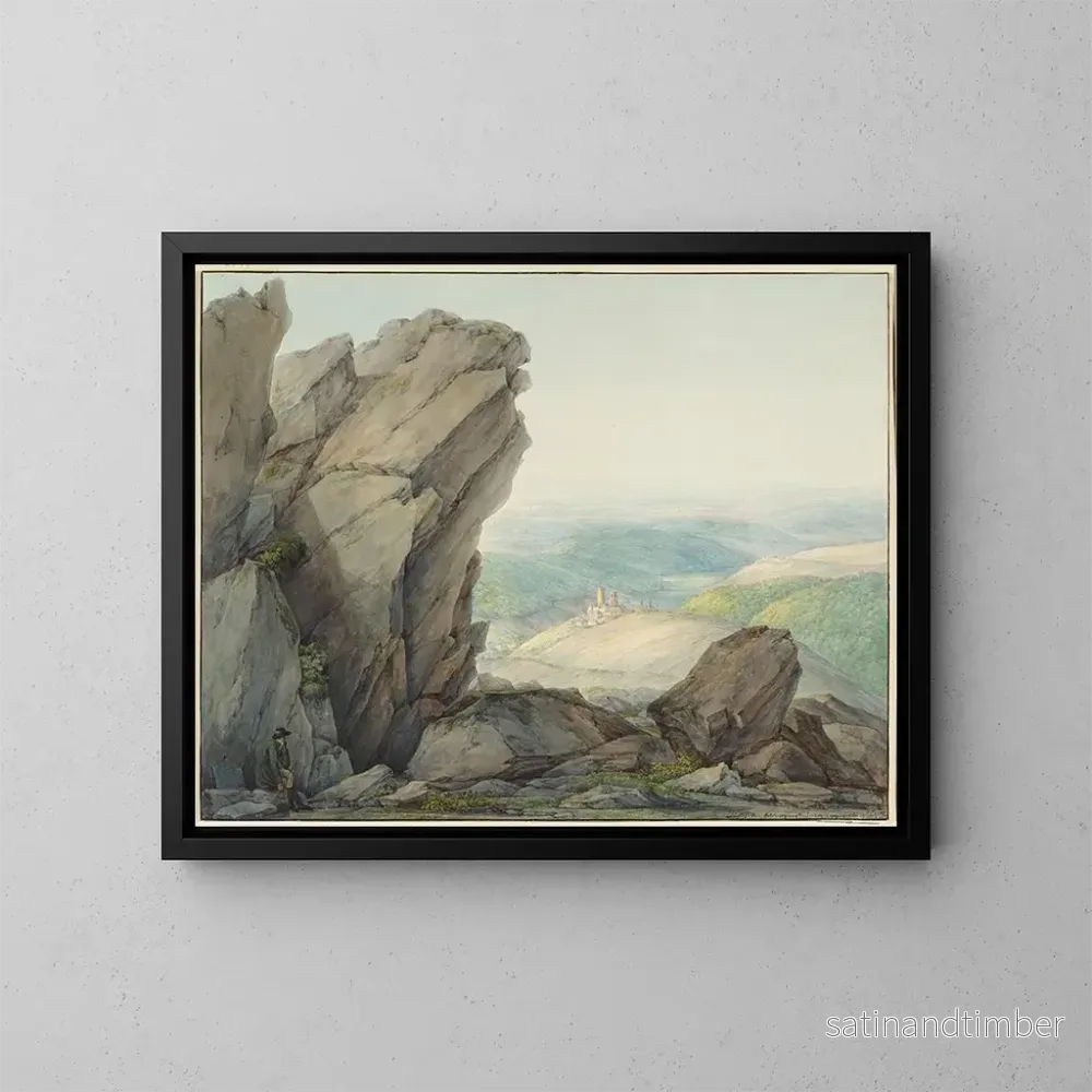 Reproduktion av målningen Vue depuis le Feldberg Taunus vers Reifenberg - Christian Georg Schütz le Jeune