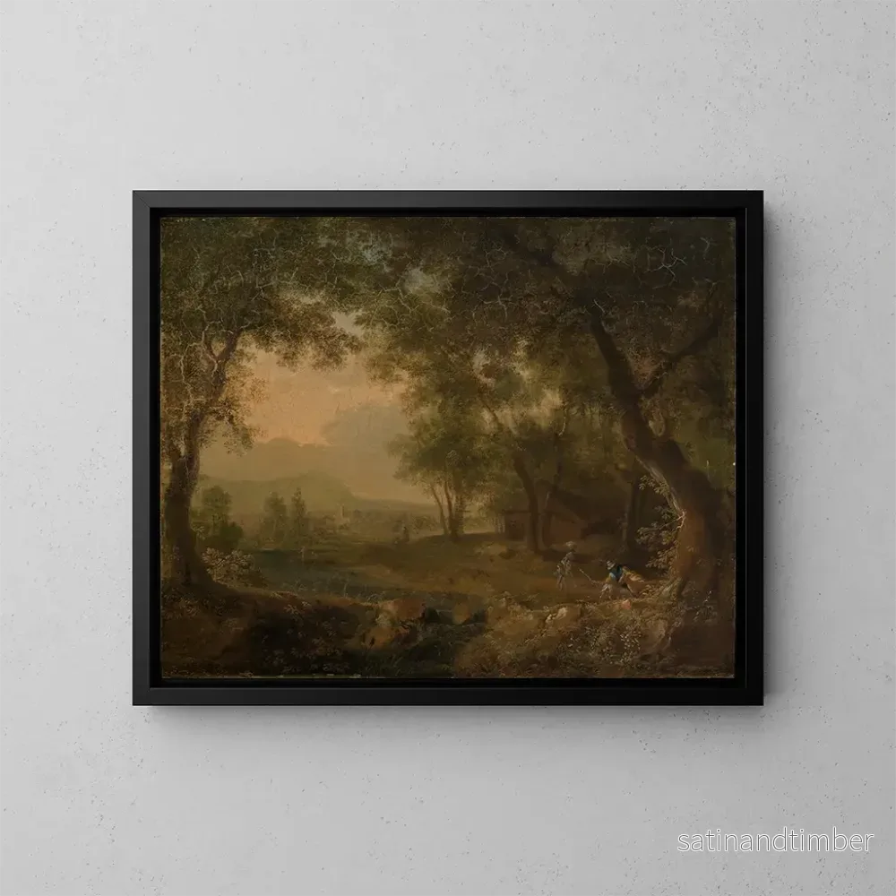 Reproduktion av målningen Vue de la forêt sur un paysage du soir - Philipp Hieronymus Brinckmann