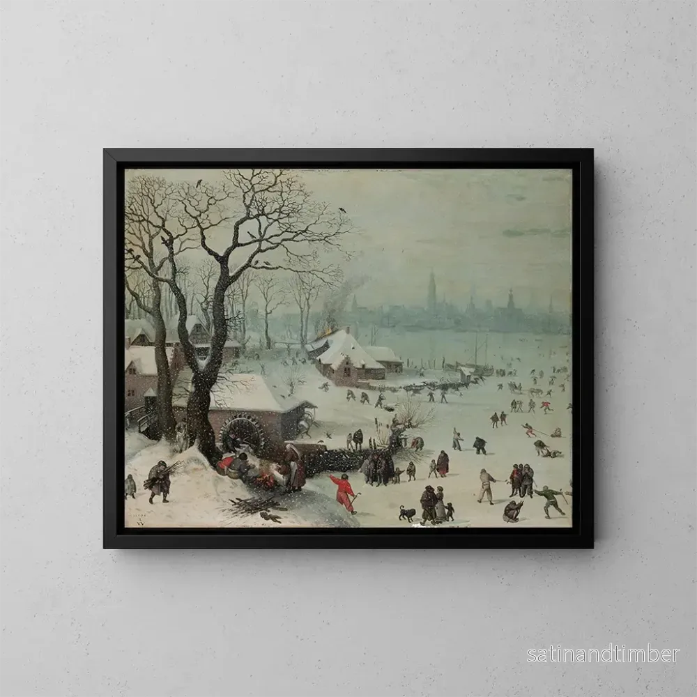 Reproduktion av målningen vinterlandskap med snöfall nära Antwerpen – Lucas van Valckenborch Reproduktion av målningen vinterlandskap med snöfall nära Antwerpen – Lucas van Valckenborch