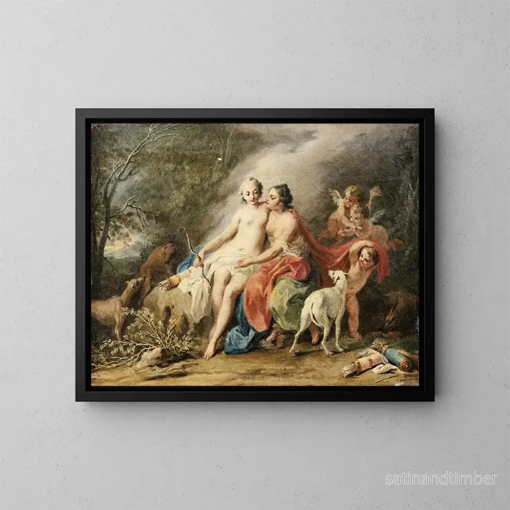 Reproduktion av målningen Diane och Callisto - Jacopo Amigoni