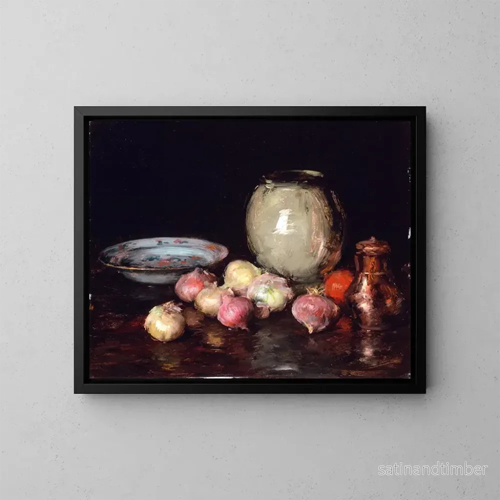 Reproduktion av målningen Juste des oignons - William Merritt Chase