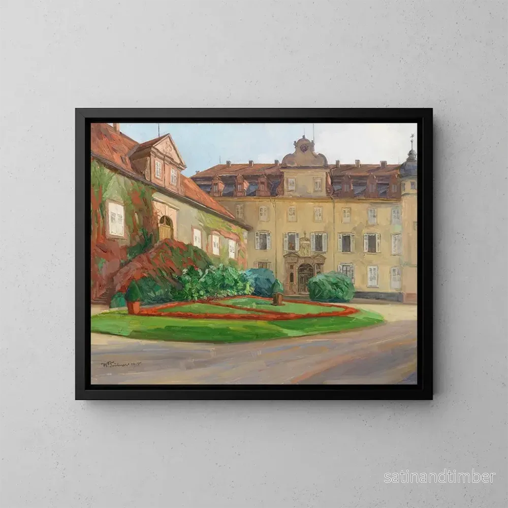 Reproduktion av målningen Schlohof i Baden-Baden i september - Wilhelm Trübner