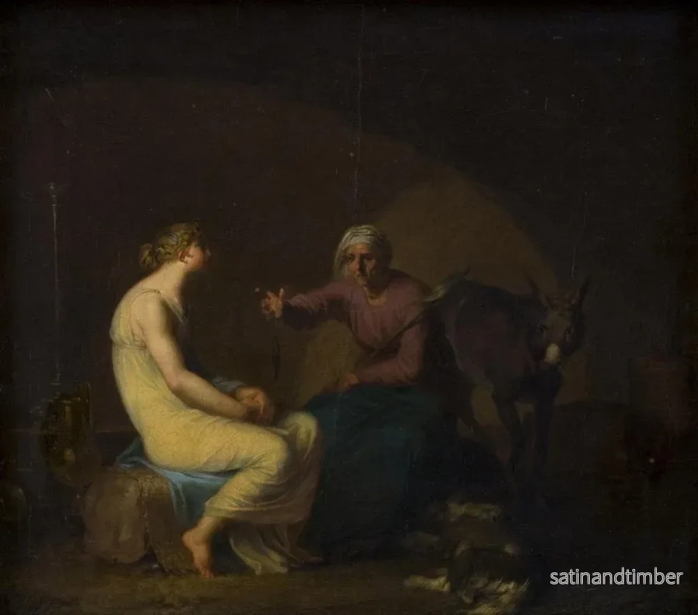 Reproduktion av målningen La gouvernante du roi berättar för den unga flickan myten om Amor och Psyche, motiv av Apuleius, Den gyllene åsnan - Nicolai Abildgaard - Bild 2