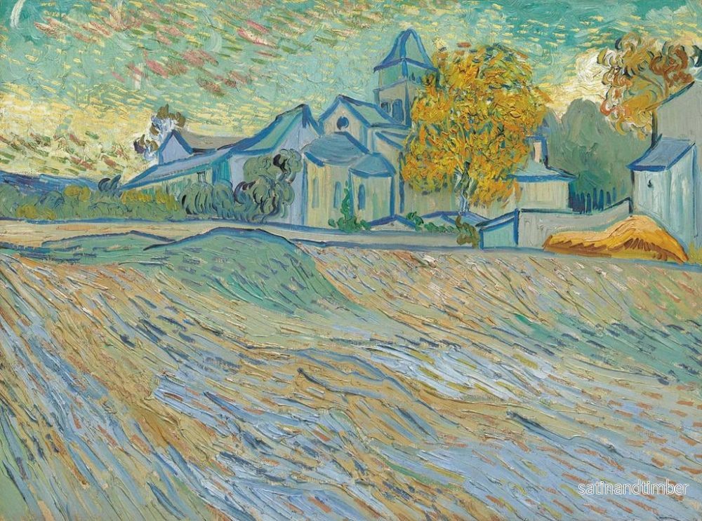 Reproduktion av målningen Vue de l'asile et de la chapelle Saint-Paul de Mausole à Saint-Rémy - Vincent van Gogh - Bild 2