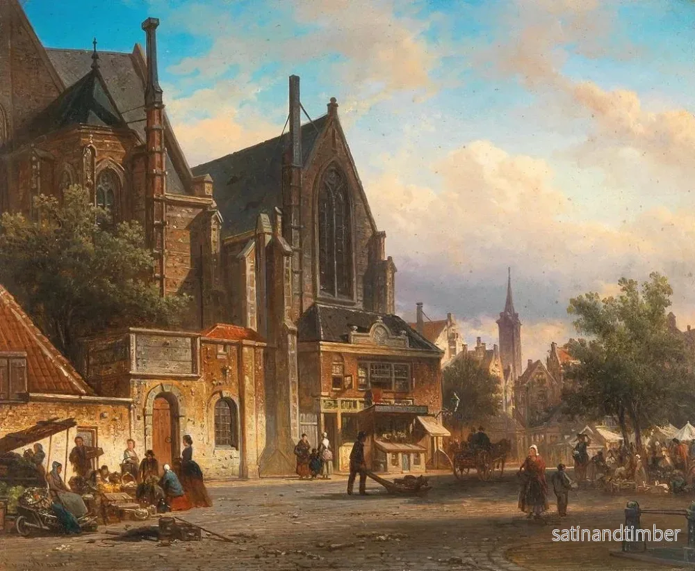 Reproduktion av målningen En scen från en nederländsk marknad - Elias Pieter van Bommel - Bild 2