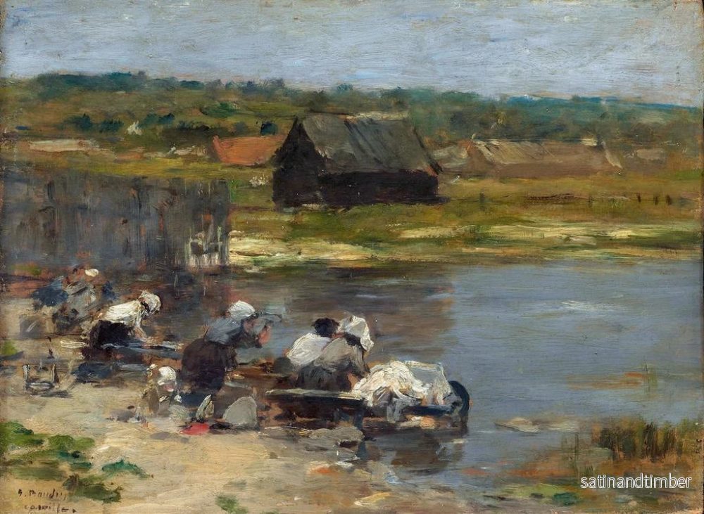 Reproduktion av målningen Laveuses au bord de l'étang - Eugène Boudin - Bild 2
