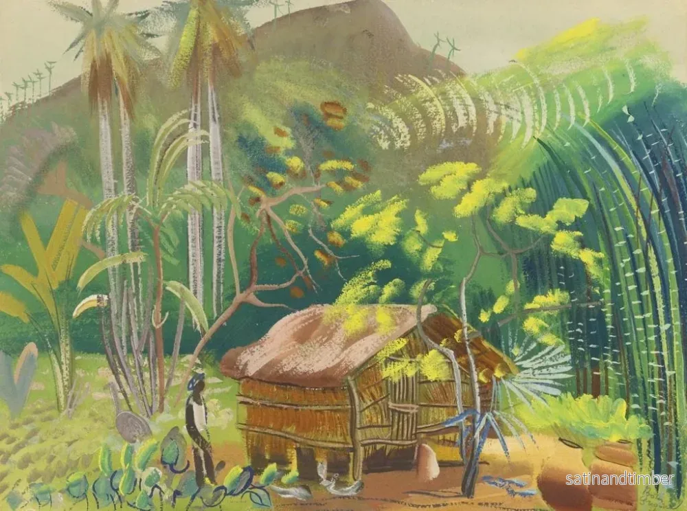 Reproduktion av målningen Hutte indigène au Brésil - Boris Grigoriev - Bild 2