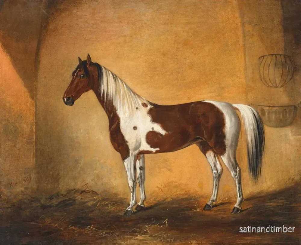 Reproduktion av målningen En häst i ett stall - Johann Adam Klein - Bild 2