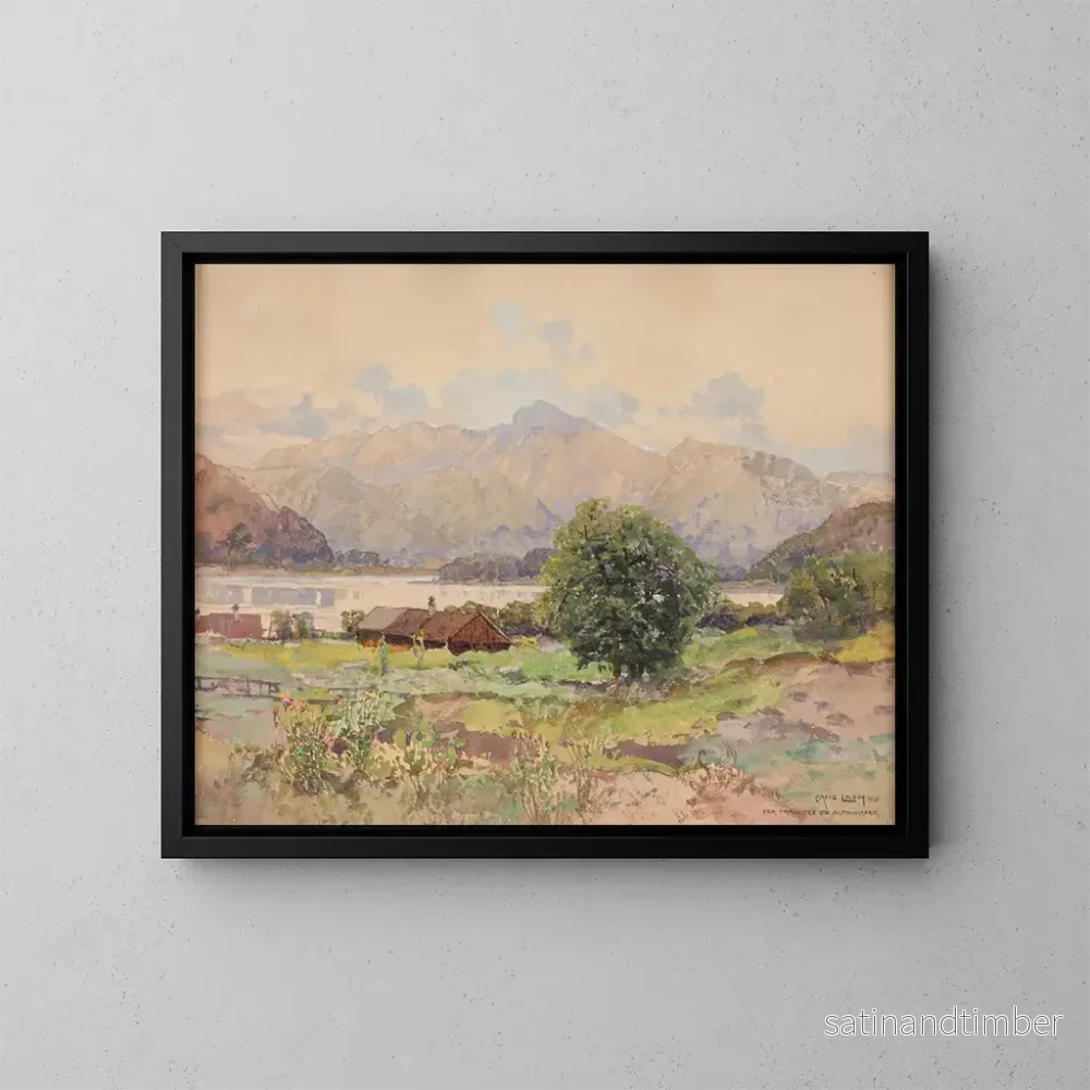 Reproduktion av målningen Le lac Traun à Altmünster - Fritz Lach