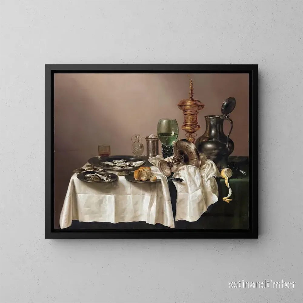 Reproduktion av målningen Naturtavla med en guldskål - Willem Claesz Heda