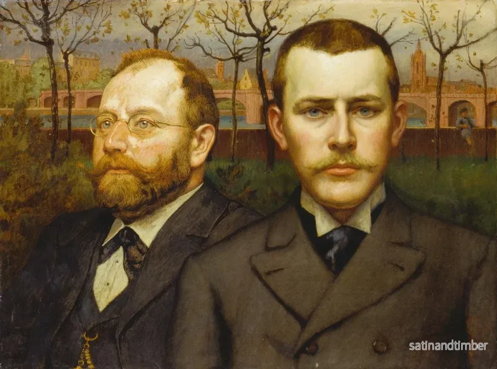 Reproduktion av målningen av dubbelporträtt av Heinrich Pallmann och Heinrich Weizsäcker - Carl Freiherr von Pidoll zu Quintenbach - Bild 2