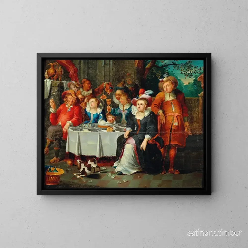 Reproduktion av målningen En elegant sällskap vid bordet - Frans Xaver Hendrick Verbeeck